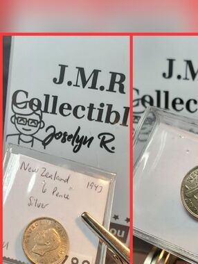 AU silver 1943 New Zealand 6 Pence KM# 8